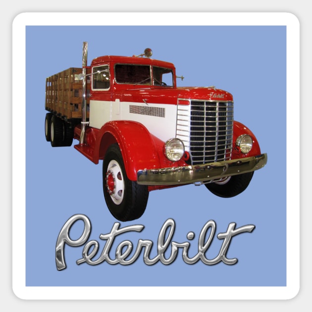 1939 Peterbilt Model 334 Stake Bed Sticker by Manatee Max